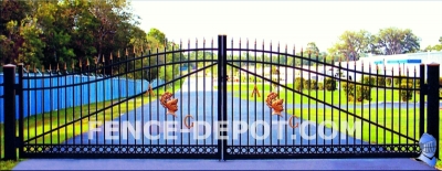 aluminum-arched-double-gate-with-rings-and-golf-finials