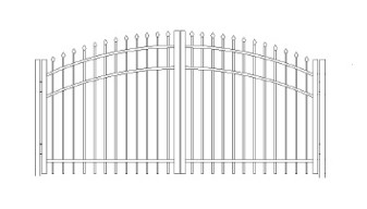 36 Inch Bennington Industrial Greenwich Arched Double Gate