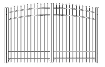 96 Inch Bennington Industrial Greenwich Arched Double Gate