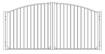 72 Inch Derby Industrial Greenwich Arched Double Gate