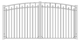 84 Inch Essex Industrial Greenwich Arched Double Gate