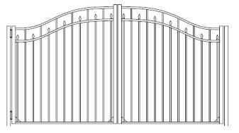 84 Inch Essex Industrial Woodbridge Arched Double Gate
