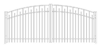 36 Inch Essex Industrial Greenwich Arched Double Gate