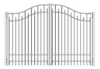 96 Inch Essex Industrial Woodbridge Arched Double Gate
