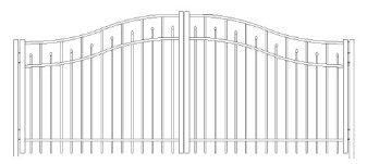 36 Inch Essex Industrial Woodbridge Arched Double Gate