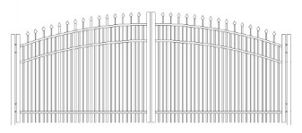 36 Inch Falcon Industrial Greenwich Arched Double Gate