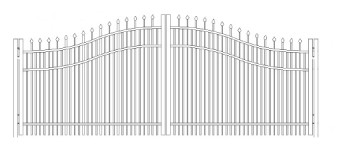 36 Inch Falcon Industrial Woodbridge Arched Double Gate