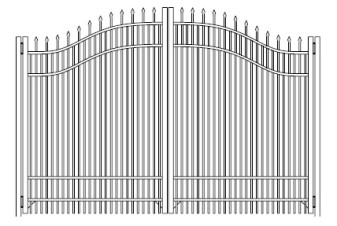 96 Inch Falcon Industrial Woodbridge Arched Double Gate