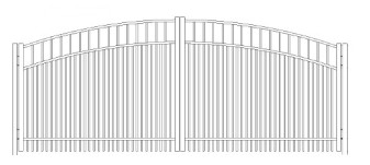 42 Inch Horizon Industrial Greenwich Arched Double Gate