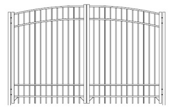 96 Inch Saybrook Industrial Greenwich Arched Double Gate