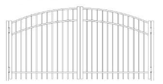 36 Inch Saybrook Industrial Greenwich Arched Double Gate