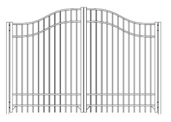 96 Inch Saybrook Industrial Woodbridge Arched Double Gate
