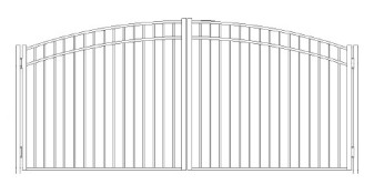 36 Inch Storrs Industrial Greenwich Arched Double Gate