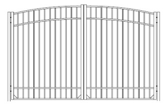 96 Inch Storrs Industrial Greenwich Arched Double Gate