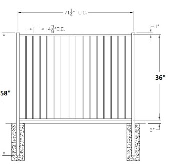 36 Inch Derby Commercial Aluminum Fence