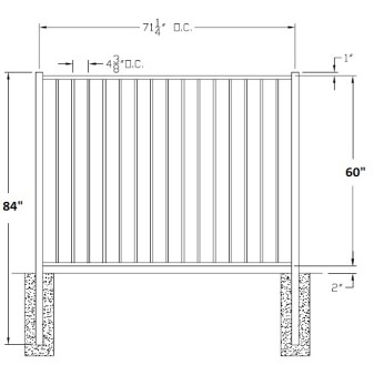 60 Inch Derby Commercial Aluminum Fence