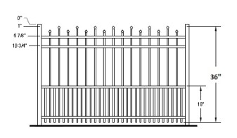 36 Inch Hiram Residential Puppy Picket Aluminum Fence