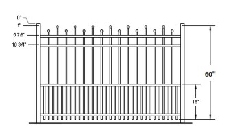 60 Inch Hiram Industrial Puppy Picket Aluminum Fence