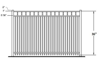 36 Inch Hudson Commercial Aluminum Fence