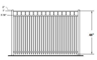 48 Inch Hudson Concealed Fastener Aluminum Fence