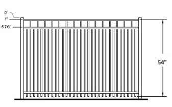 54 Inch Hudson Commercial Aluminum Fence