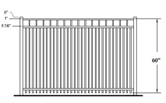 60 Inch Hudson Concealed Fastener Aluminum Fence