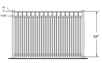 72 Inch Hudson Commercial Aluminum Fence