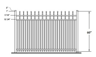 60 Inch Ravenna Industrial Aluminum Fence