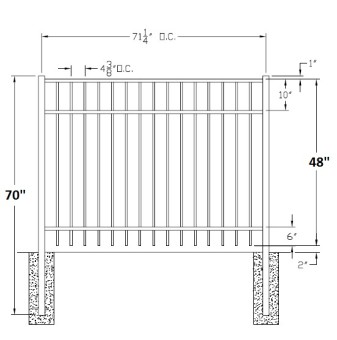 48 Inch Saybrook Industrial Aluminum Fence