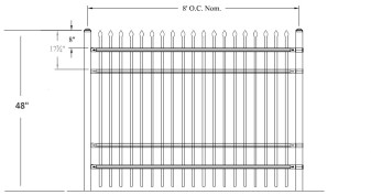 48-Inch Classic Industrial Steel Fence