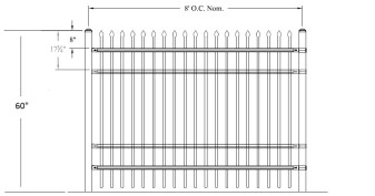60-Inch Classic Industrial Steel Fence