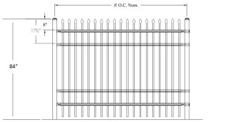 84-Inch Classic Industrial Steel Fence
