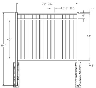 54 Inch Storrs Commercial Aluminum Fence