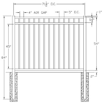 54 Inch Storrs Industrial Aluminum Fence