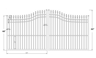 Guardian 14’ Wide- 4′ to 5′ Double Driveway Gate