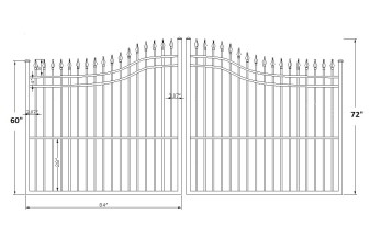 Guardian 14’ Wide- 5′ to 6′ Double Driveway Gate