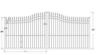 Guardian 16’ Wide- 5′ to 6′ Double Driveway Gate