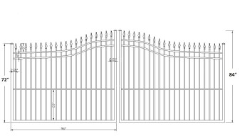 Guardian 16’ Wide- 6′ to 7′ Double Driveway Gate