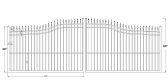 Guardian 20’ Wide- 4′ to 5′ Double Driveway Gate