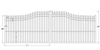 Guardian 20’ Wide- 5′ to 6′ Double Driveway Gate