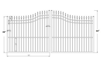 Guardian 12’ Wide- 4′ to 5′ Double Driveway Gate