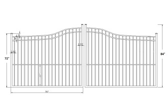 Olympian 16’ Wide- 6′ to 7′ Double Driveway Gate