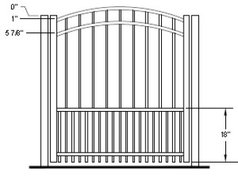 72 Inch Auburn Commercial Puppy-Picket Arched Gate