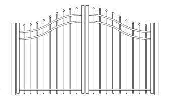 54 Inch Aurora Residential Bell Curve Arched Double Gate