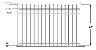 42 Inch Aurora Industrial Aluminum Fence