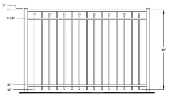 48 Inch Windham Concealed Fastener Aluminum Fence