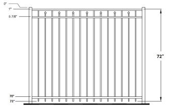 72 Inch Windham Commercial Aluminum Fence