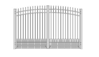 72 inch Doggie Panel Residential Greenwich Arched Double Gate