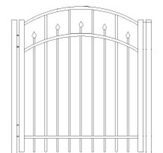 54 Inch Essex Residential Wide Arched Gate