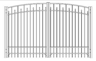 72 Inch Essex Residential Greenwich Arched Double Gate